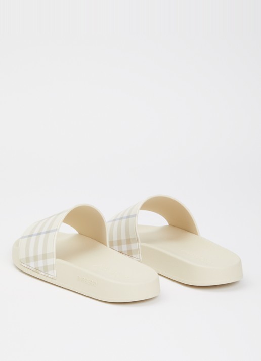 Burberry Slipper met geruit dessin - achterkant 6 beige