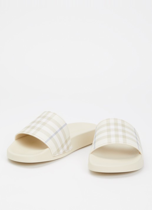 Burberry Slipper met geruit dessin - detail 2 beige