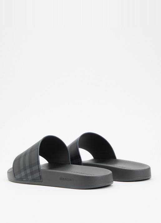 Burberry Slipper met logoprint - achterkant 2 antraciet