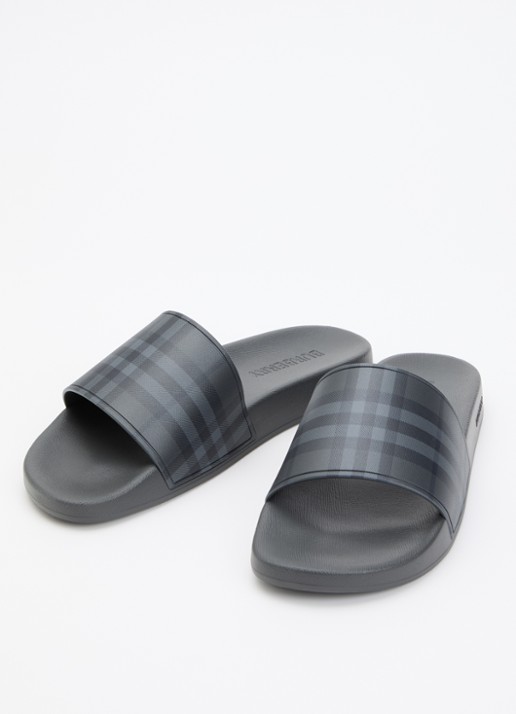 Burberry Slipper met logoprint - detail 3 antraciet