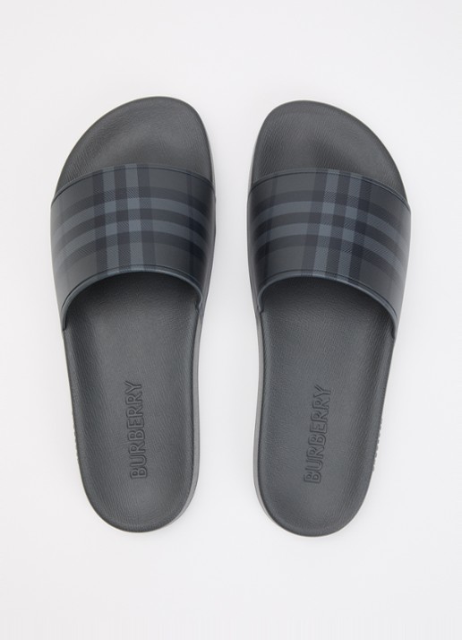 Burberry Slipper met logoprint - detail 4 antraciet