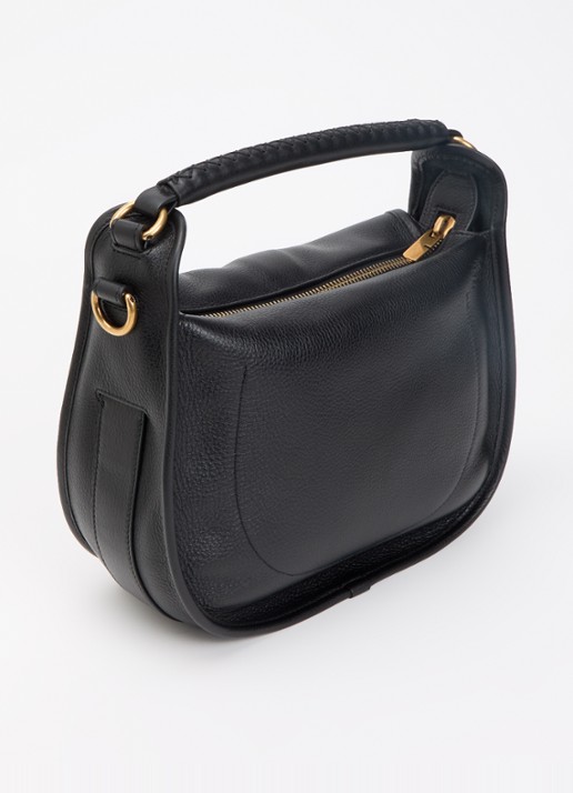 Burberry Small B Clip handtas van kalfsleer met afneembare schouderriem - achterkant zwart