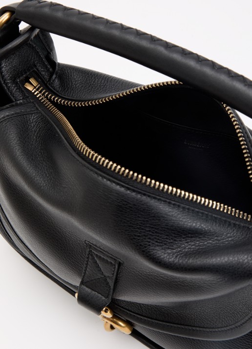 Burberry Small B Clip handtas van kalfsleer met afneembare schouderriem - detail 5 zwart