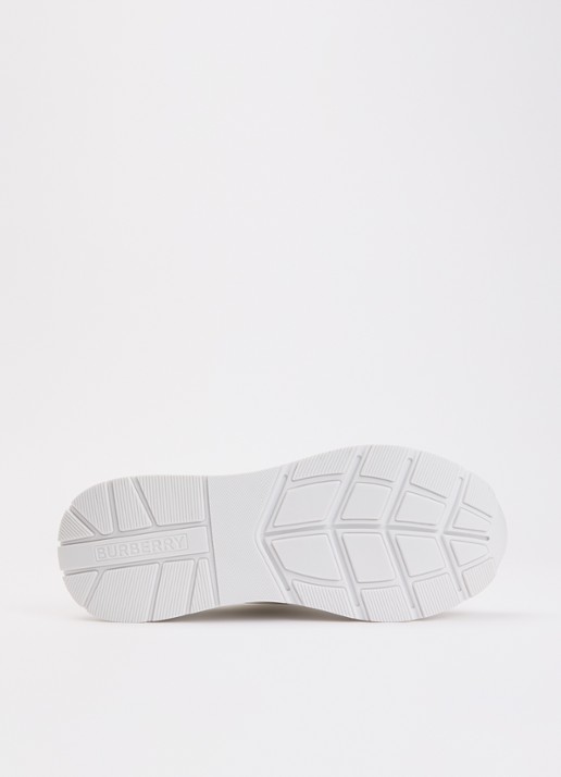 Burberry Sneaker met details van kalfsleer en ruitdessin - detail 6 beige