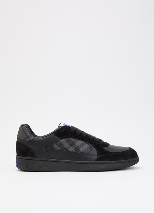Burberry Sneaker met ruitdessin - voorkant zwart
