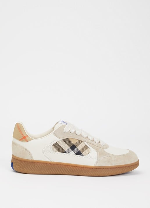 Burberry Sneaker van kalfsleer met kalfssuède details