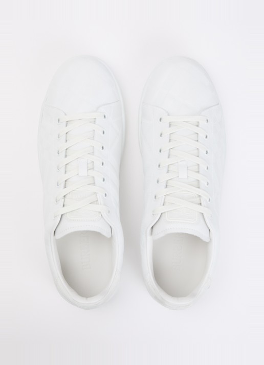 Burberry Sneaker van leer met details van suède - detail 4 wit