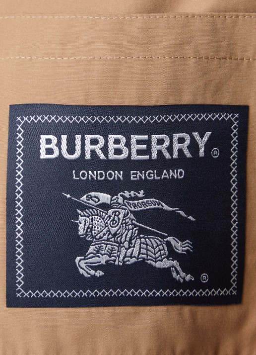 Burberry Sofia midi blousejurk met borstzak en strikceintuur - detail 2 camel