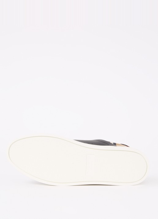 Burberry Stevie sneaker van kalfsleer met kalfssuède details  - detail 4 zwart