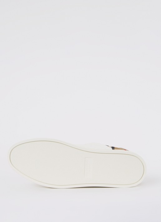 Burberry Stevie sneaker van kalfsleer met suède details - detail 3 wit