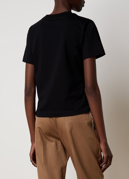 Burberry T-shirt met logoborduring - achterkant zwart