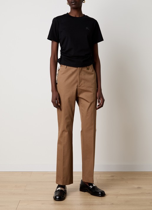 Burberry T-shirt met logoborduring - voorkant 3 zwart