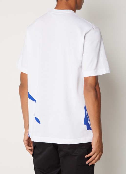 Burberry T-shirt met logoprint - achterkant wit