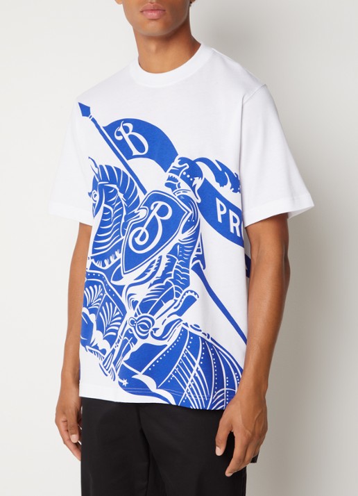 Burberry T-shirt met logoprint - detail 4 wit