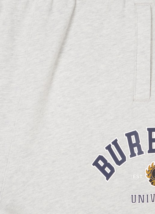 Burberry Tapered fit joggingbroek met logoprint en steekzakken  - detail 3 grijsmele