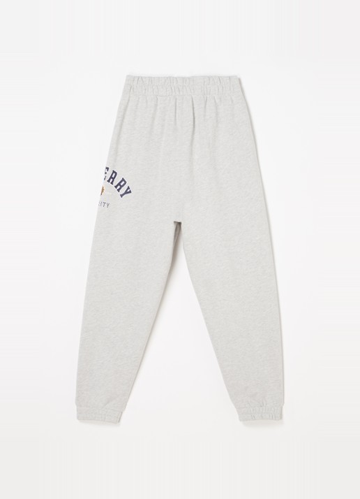 Burberry Tapered fit joggingbroek met logoprint en steekzakken  - voorkant 2 grijsmele