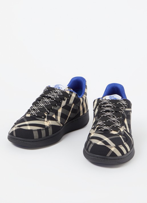 Burberry Terrace sneaker met ruitdessin - detail zwart