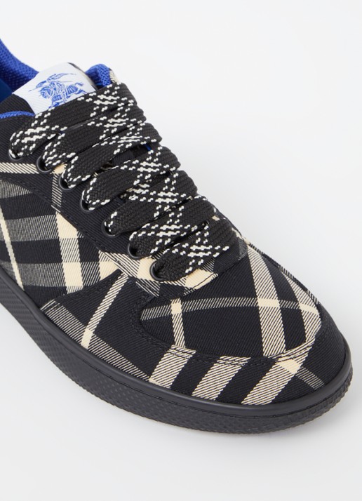 Burberry Terrace sneaker met ruitdessin - detail 4 zwart