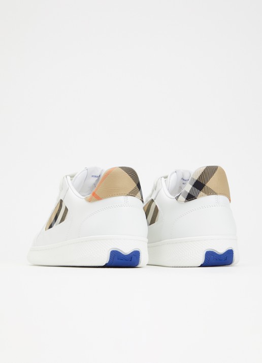 Burberry Terrace sneaker van kalfsleer met ruitdessin - achterkant 7 wit