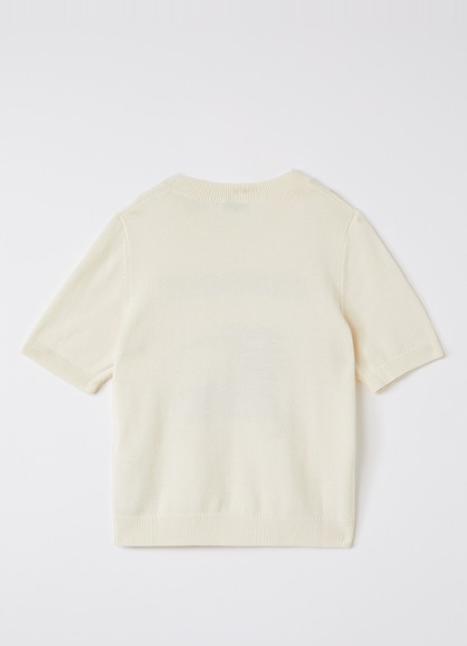 Burberry Thea fijngebreide top in wolblend met logo - voorkant 2 gebroken wit