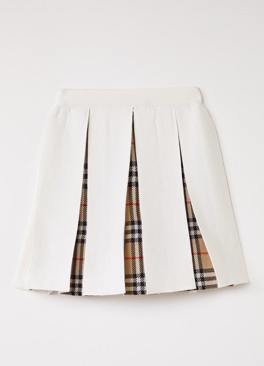 Burberry Theo rok in wolblend - voorkant 3 ivoor
