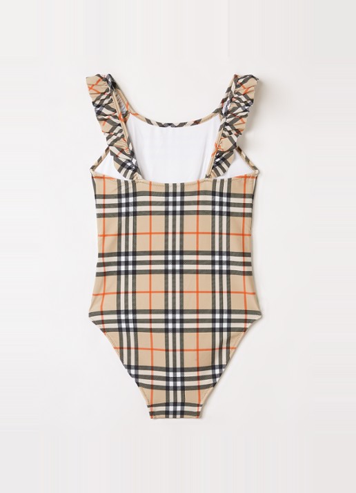 Burberry Tilly badpak met ruitdessin - voorkant 2 khaki