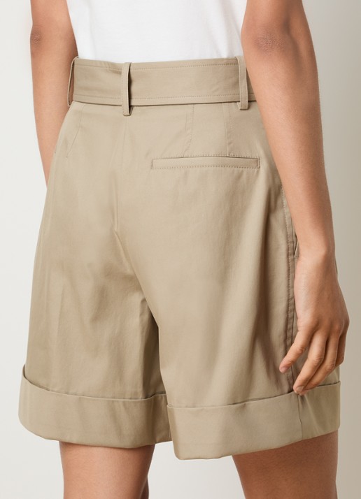 Burberry Tilly high waist wide fit broek met ceintuur - achterkant beige