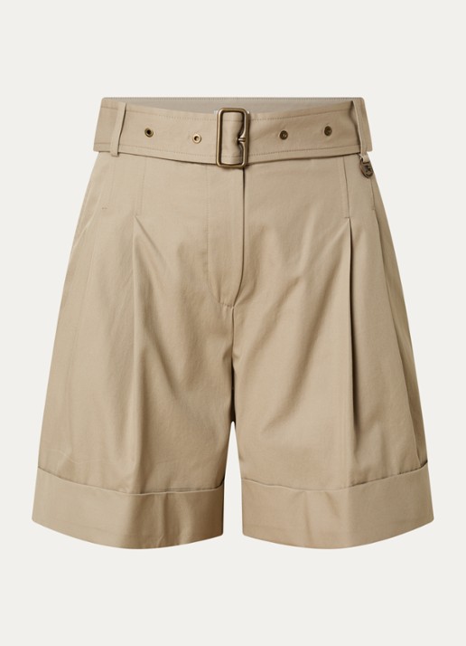 Burberry Tilly high waist wide fit broek met ceintuur - voorkant 4 beige