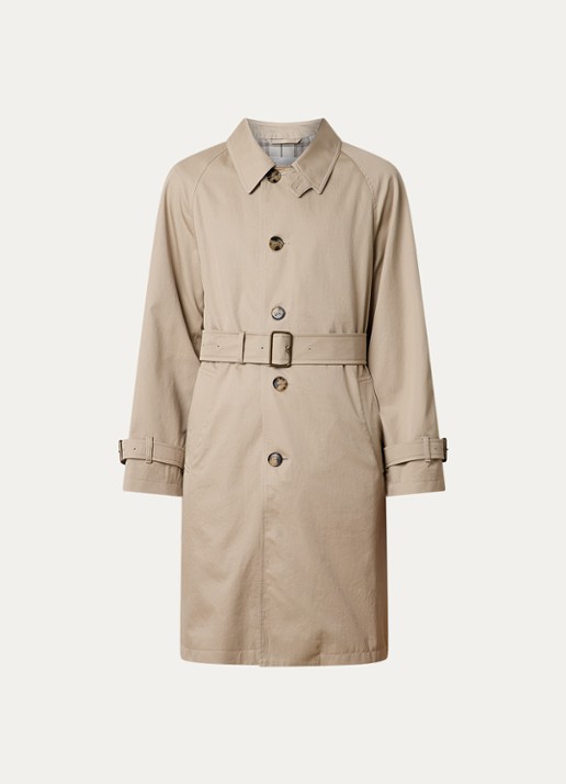 Burberry Trenchcoat met strikceintuur en steekzakken - voorkant 5 beige