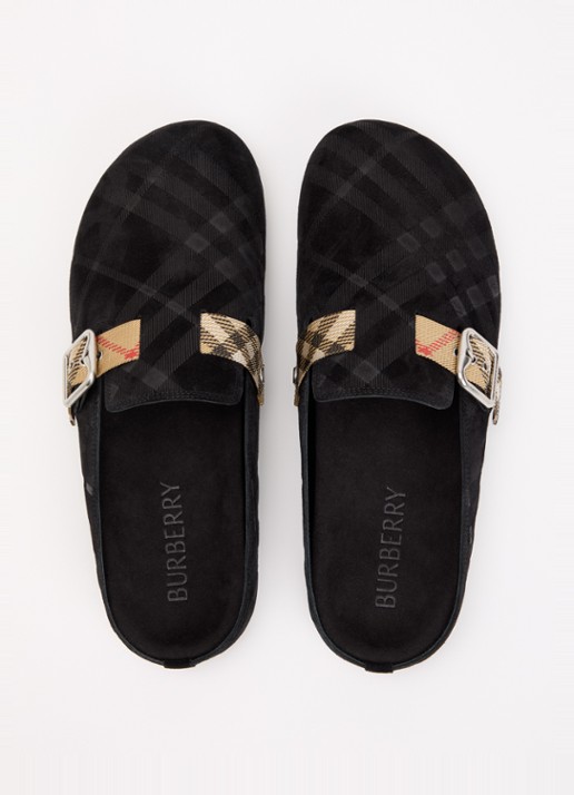 Burberry Urchin muiltje van leer - detail 4 zwart