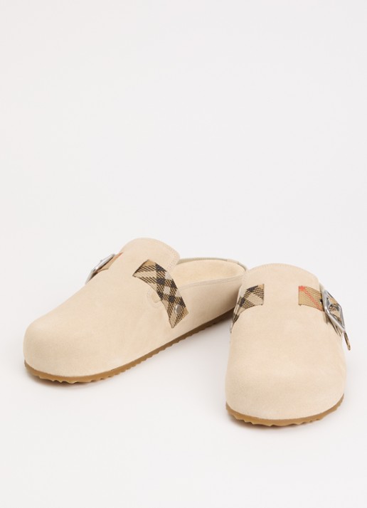 Burberry Urchin muiltje van suède met gespdetail - detail 2 beige