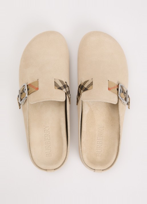 Burberry Urchin muiltje van suède met gespdetail - detail 3 beige