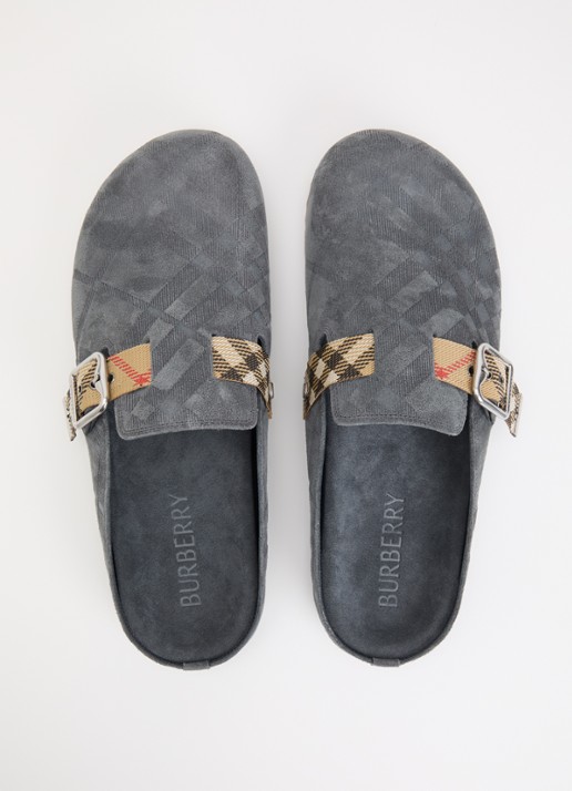 Burberry Urchin muiltje van suède met gespdetail - detail 3 grijs