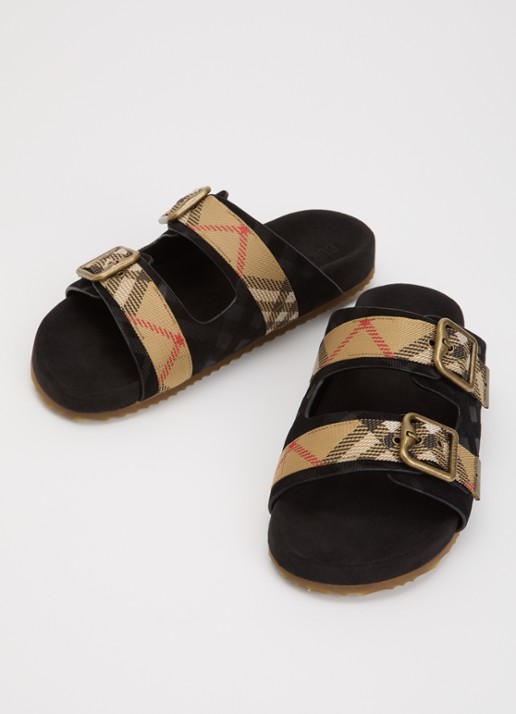 Burberry Urchin sandaal met ruitdessin - detail 3 zwart
