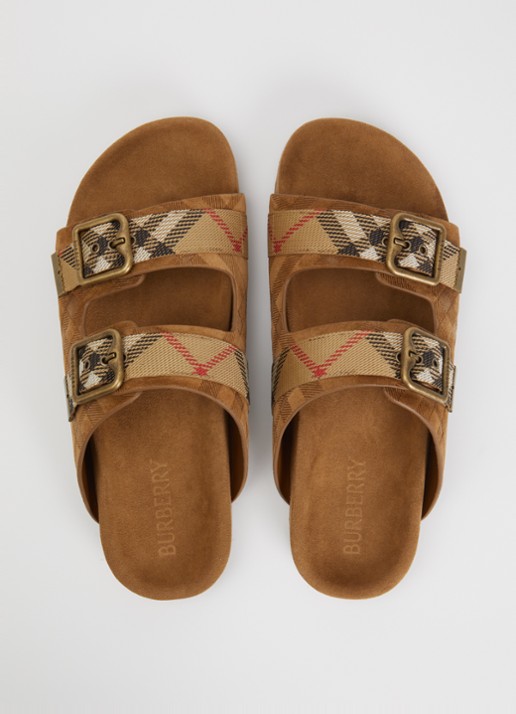 Burberry Urchin slipper van suède - detail 2 naturel