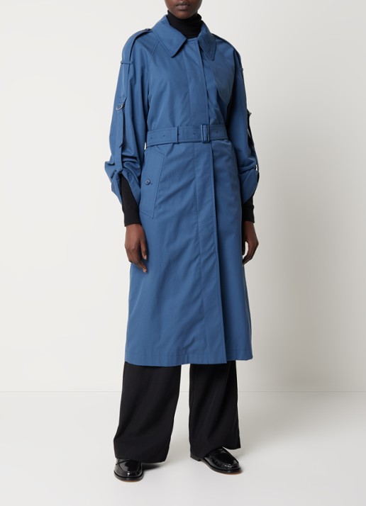 Burberry Whitmore trenchcoat met ceintuur  - voorkant 3 petrol
