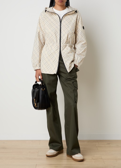 Burberry Windjack met ruitdessin - voorkant 6 beige