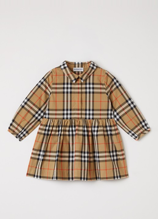 Burberry Winifred jurk met ruitdessin - voorkant 2 camel