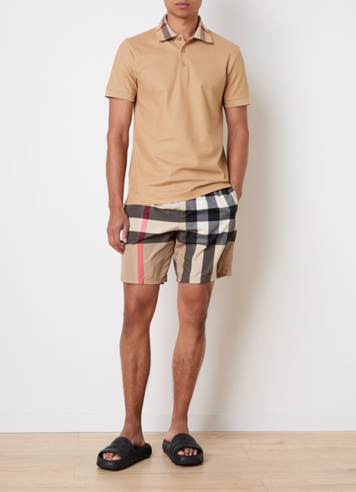 Burberry Zwemshorts met ruitdessin - voorkant 2 beige