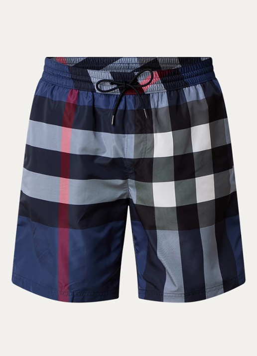 Burberry Zwemshorts met ruitdessin - voorkant 3 donkerblauw