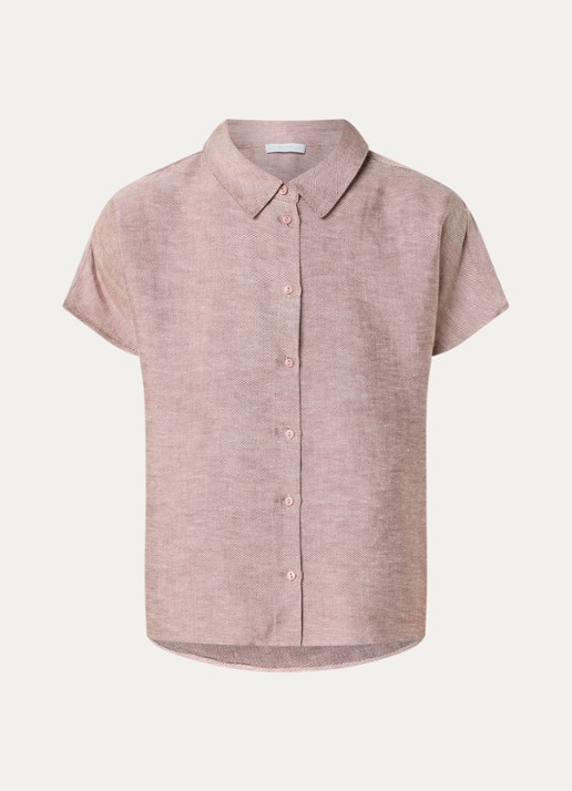 by-bar Barley blouse met gemêleerd dessin - voorkant oudroze