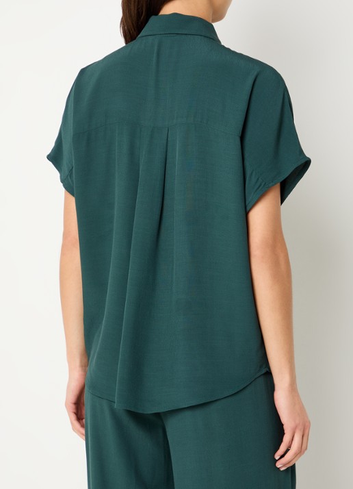 by-bar Barley blouse van crêpe  - achterkant zeegroen