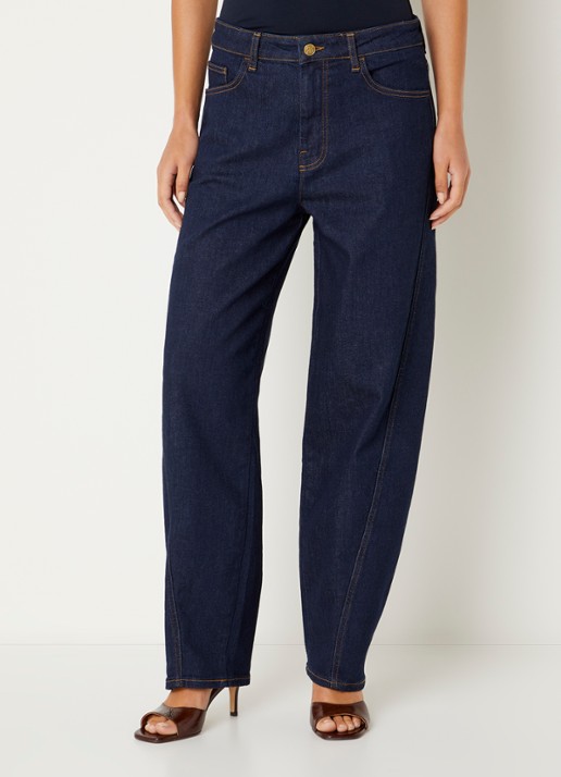 by-bar Begum high waist balloon fit jeans met donkere wassing - detail jeans