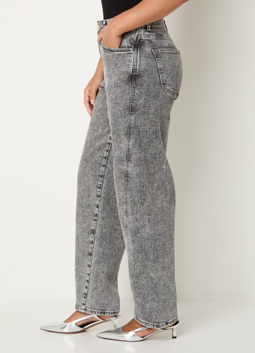 by-bar Begum high waist balloon fit jeans met gekleurde wassing - detail 2 grijs