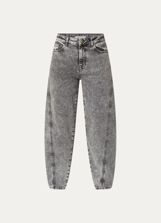 by-bar Begum high waist balloon fit jeans met gekleurde wassing - voorkant 3 grijs