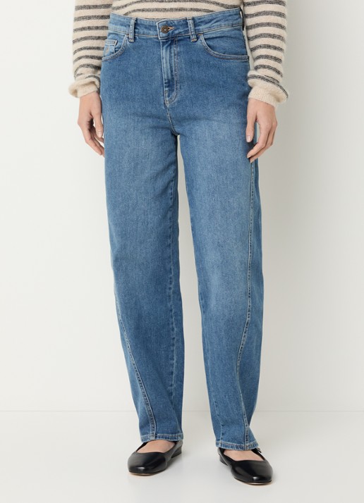 by-bar Begum high waist loose fit jeans met medium wassing
