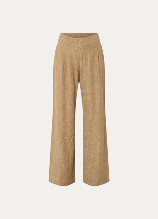 by-bar Benji high waist loose fit pantalon met lurex - voorkant goud