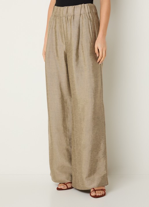 by-bar Benji high waist loose fit pantalon met lurex