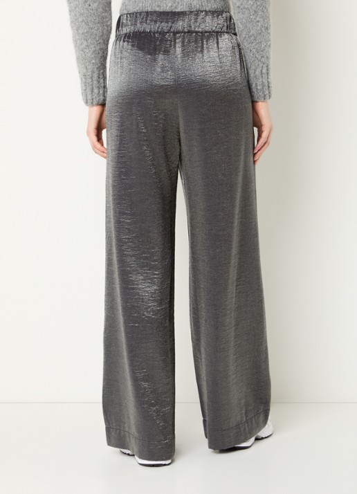 by-bar Benji high waist loose fit pantalon met metallic finish - achterkant antraciet