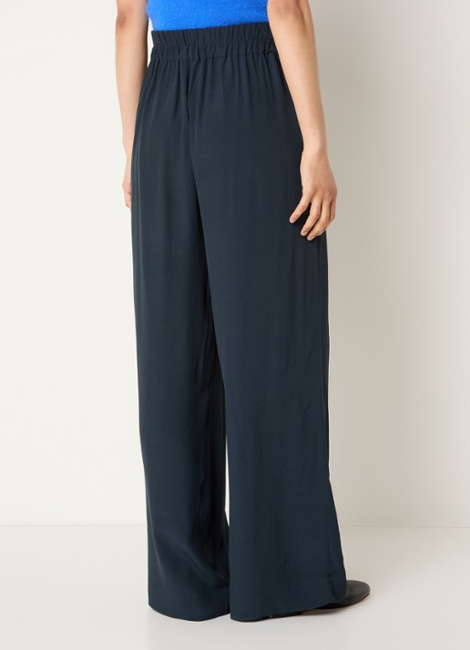 by-bar Benji high waist wide fit broek met steekzakken  - achterkant donkergrijs
